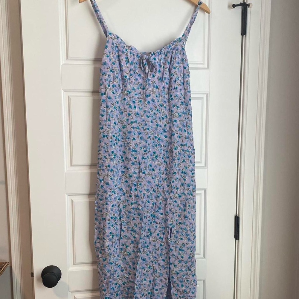 Aeropostale Blue floral midi dress with adjustable straps